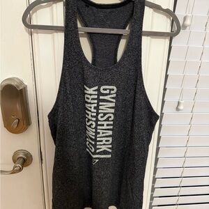 Gymshark Black Racerback Tank with White Logo